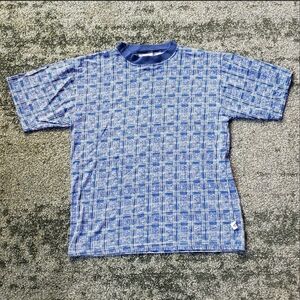 BUGLE BOY 90s Blue Checkered Plaid T-Shirt